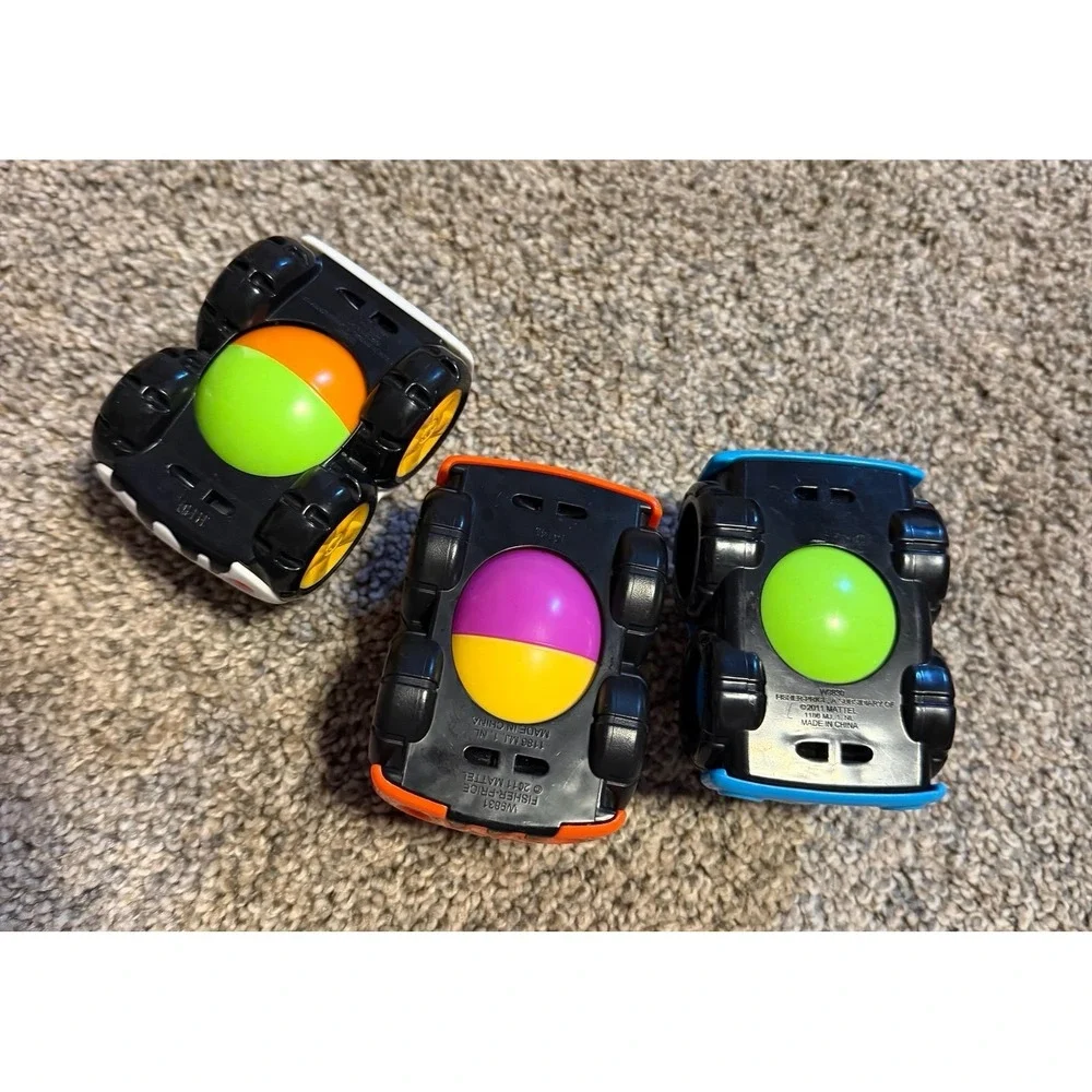 Fisher‎ Price Rollin Rovee Cars Lot of 3 Push Toy Vehicles Zebra Cow Ball